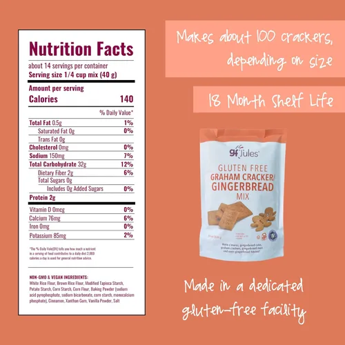Vista 2 de gfJules Mezcla para hornear galletas Graham y pan de jengibre certificada sin gluten Sin grano, sin OMG, vegana Certificado Top 9 libre