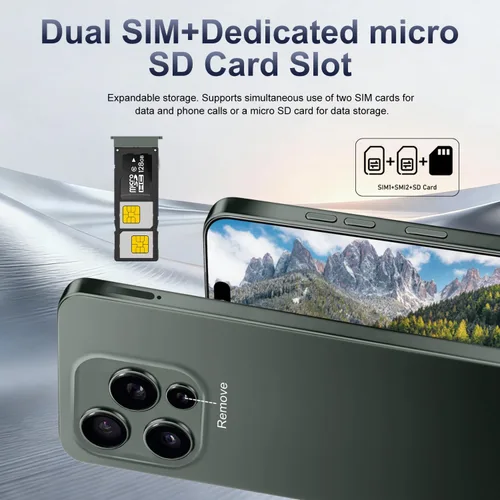 Vista 5 de 16 ProMa x Smartphone Desbloqueado Teléfono Celular, Pantalla HD de 6.99", Teléfono 5G, teléfono 12+512GB desbloqueado, Android 13.0, Cámara de Zoom