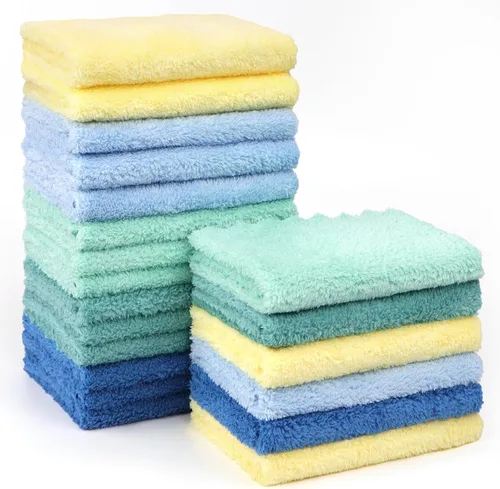 Vista 9 de AIDEA Toallas de cocina, paquete de 12 paños absorbentes de forro polar coral, sin olor, reutilizables, paños de limpieza de microfibra, paños