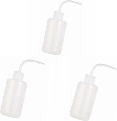 Vista 6 de Botellas de lavado, 3 botellas de plástico de seguridad de 8.5 fl oz, botella de lavado transparente práctica para suministros de laboratorio