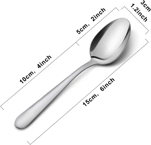 Vista 2 de Juego de 36 cucharas de té de acero inoxidable de 5.9 pulgadas, cucharas pequeñas duraderas, juego de 36 cucharas rentables para el hogar, cocina