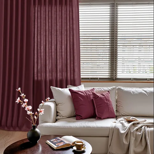Vista 86 de Aersas Aqua Green Linen Curtains 84 Inches Long 2 Panels Set Back Tab Rod Pocket Living Room Curtain Farmhouse Rustic Light Filtering Hook Drapes