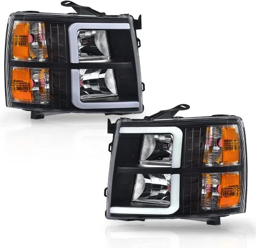 Vista 16 de PIT66 Conjunto de faros laterales izquierdos, compatible con Chevy Silverado 1500 2007-2013, Silverado 2500 3500 2007-2014 y HD Lente transparente