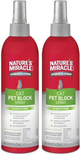 Vista 11 de Nature's Miracle Advanced Platinum Spray Repelente Pet Block para Gatos, 8 Onzas, Ayuda de Entrenamiento para Interiores para Gatos