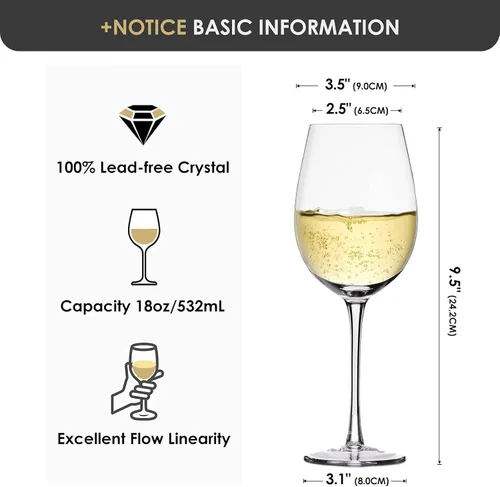 Vista 4 de JBHO Juego de 4 copas de champán, elegantes copas, copas de vino blanco y tinto, caja de regalo, copas de champán sopladas a mano, 100% sin plomo