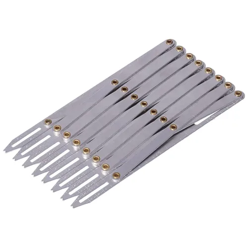 Vista 9 de Regla de costura, guía de botón de calibre de costura expandible de aluminio, mide múltiples distancias iguales, longitud ajustable, multifuncional