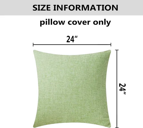 Vista 5 de Home Brilliant Fundas de almohada verdes de arpillera con textura de lino sólido salvia europea funda de cojín para banco, 24 x 24 pulgadas