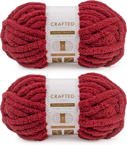 Vista 56 de Crafted By Catherine Hilo de Chenille Grueso - Paquete de 2 (8 oz / 227 g, 31.7 Yardas Cada Madeja), Beige, Calibre 7 Jumbo