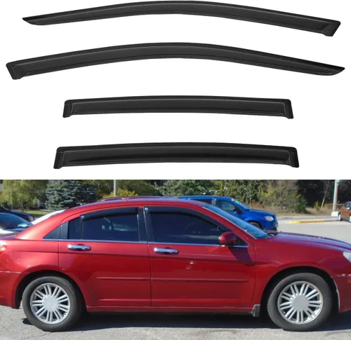 Vista 18 de 4 piezas delantera+trasera tinte de humo sol/lluvia protector exterior cinta en la ventanilla viseras compatibles con 11-16 brújula 17 MK cuerpo