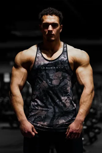 Vista 8 de Jed North Culturismo Tank Top Gym Stringer Y-Back Muscle Racerback