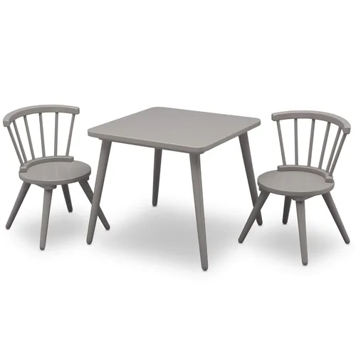 Delta Children Windsor - Juego de sillas de mesa de madera para niños (2 sillas incluidas), ideal para artes y manualidades, merienda, educación en