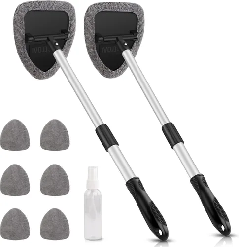 Vista 11 de AstroAI - Limpiador de parabrisas, limpiador de microfibra para ventanas de automóviles con 4 almohadillas de microfibra reutilizables, lavables