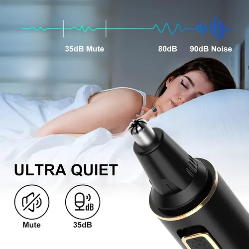 Vista 18 de XOOMRSCP Recortadora de pelo de nariz para hombres, recortadora de pelo recargable 3 en 1, sin dolor, multifuncional, para orejas y nariz, con Negro