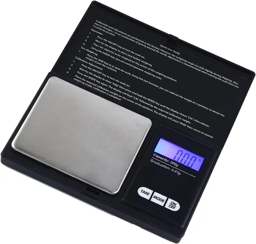 Vista 6 de ZJchao Báscula digital de bolsillo 7.05 oz 0.00 oz Escala de joyería de alta precisión Escala de gramos con plataforma de acero inoxidable