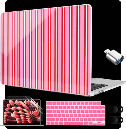 Vista 25 de MEEgoodo Funda para MacBook Air M4/M3/M2 de 15.3 pulgadas 2025 2024 2023, compatible con el modelo (A3241/A3114/A2941) para MacBook Air de 15
