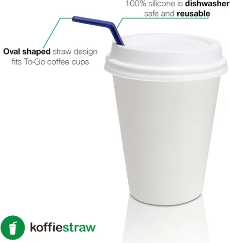 Vista 6 de KoffieStraw - Pajitas reutilizables, paquete de 2 popotes con cepillos de limpieza de acero inoxidable, de larga duración y sin BPA, popotes
