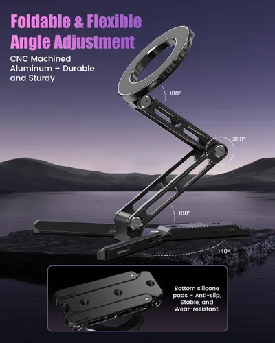 Vista 4 de CAMBOFOTO Arca-Swiss - Soporte magnético de aluminio para iPhone, soporte magnético fuerte para teléfono celular, compatible con iPhone 17, 16, 15