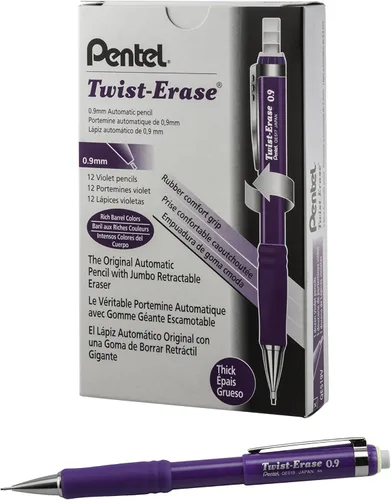 Vista 2 de Pentel Twist-Erase III - Portaminas mecánico (0.9 mm), barril color negro