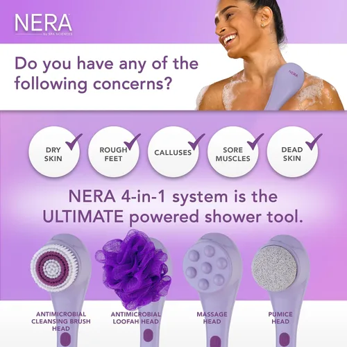 Vista 3 de Spa Sciences NERA - Sistema sónico de limpieza corporal 4 en 1 para ducha
