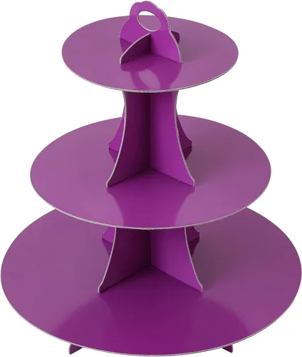 Vista 21 de Soleebee Soporte redondo de 3 niveles para cupcakes, torre de cartón para cupcakes, torre de soporte para pasteles de postre para decoración