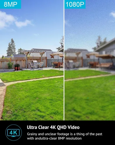 Vista 4 de LaView Cámaras de seguridad 4K de 8MP con cable para exteriores e interiores, IP65, Sensor Starlight y visión nocturna de 100 pies, detección