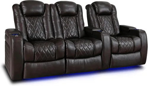 Vista 31 de Valencia Tuscany - Asiento de cine en casa, sillón reclinable eléctrico de piel de napa con espuma viscoelástica de gel frío, carga USB-C/USB-A