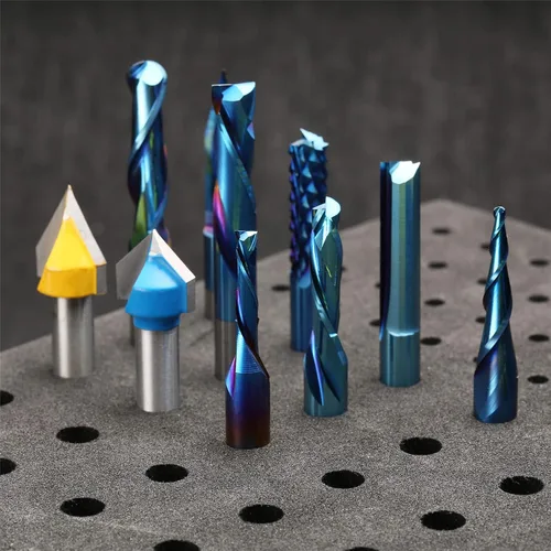 Vista 5 de Genmitsu Colección de brocas de enrutador CNC de uso general, vástago de 1/4", revestimiento azul nano, MC10A
