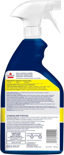 Vista 2 de Bissell PET Pretreat + Sanitize Formula, 22 oz. Paquete de 2, 3128