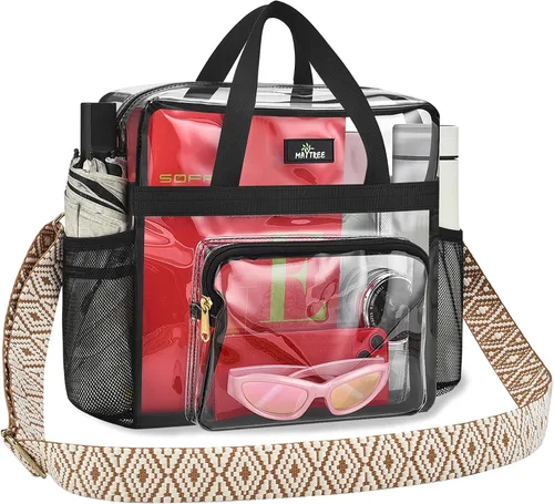 Vista 11 de MAY TREE Clear Bag for Stadium Events, 12x5.5x12 Clear Tote Bag for Work