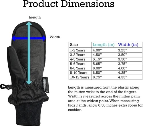 Vista 5 de N'Ice Caps - Manoplas impermeables con Thinsulate, para bebés o niños pequeños, manoplas de nieve, para el invierno, fáciles de poner
