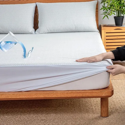 Vista 2 de Protector de colchón impermeable, 100% impermeable y silencioso, funda de colchón de fibra de rayón suave, transpirable, bolsillo profundo de 8 a 14