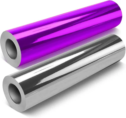 VViViD Vinilo cromado brillante DECO65 para manualidades, 2 rollos de 7 x 11.8 pulgadas (morado + plateado), M0