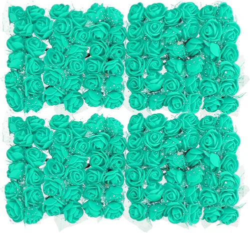 Vista 52 de MECCANIXITY Cabezas de rosas artificiales, mini flores sintéticas negras de 0.8 a 1 pulgada para manualidades, decoración de bodas y fiestas