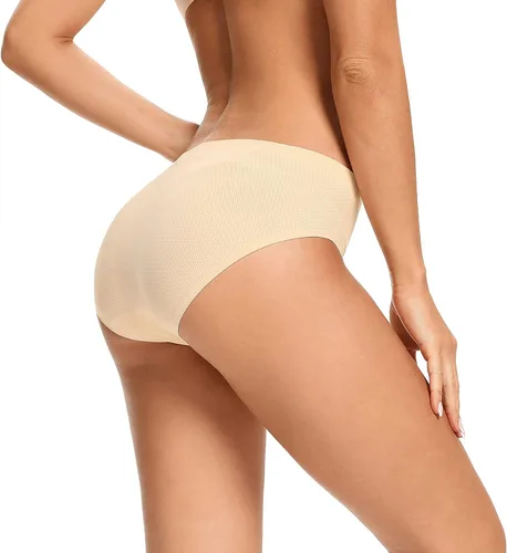 Vista 3 de voenxe Ropa interior hipster sin costuras para mujer, braguitas transpirables para mujer, bragas invisibles, ropa interior cómoda para mujer
