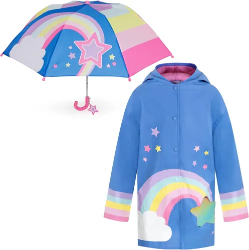 Kids Umbrella Girls Boys Rain Jacket Toddler Umbrellas for Rain - Kids Raincoat for Boys and Girls Rain Coat for 3-9 Years