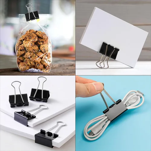 Vista 6 de Ufmarine Clips pequeños de 1 pulgada de largo, (72 piezas) clips de papel pequeños para suministros de oficina