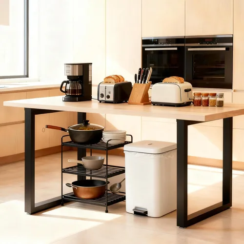 Vista 5 de Taelakeni Patas de mesa de escritorio de metal de 28 pulgadas, patas de mesa de comedor de estilo industrial resistente con almohadillas de pies
