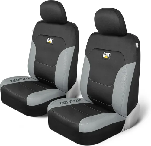 Vista 15 de Fundas de asiento CAT Flexfit negras y azules para coches, camiones y SUV - (2) Fundas de asiento delanteras para coche Protectores de asiento
