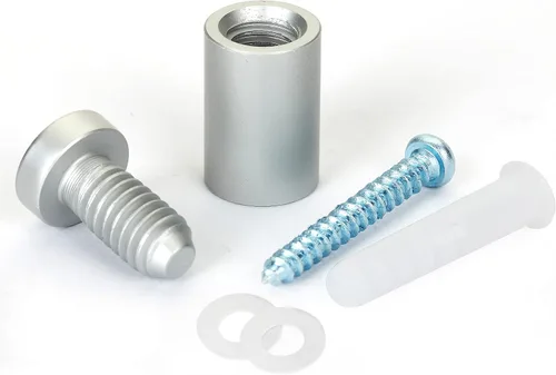 Vista 2 de TOPNIKE Letrero de separación de 1/2" x 3/4", tornillo de separación para letreros, aluminio plateado, para acrílico, vidrio, PVC, panel de vidrio