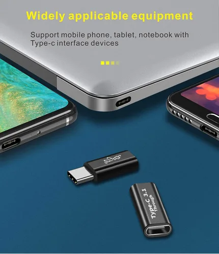 Vista 4 de BOLS Adaptador USB C (4 piezas), compatible con función completa USB C, admite velocidad de 10 GBbps, audio y video, adaptador de carga rápida..