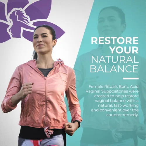 Vista 3 de FEMALE RITUALS Supositorios de ácido bórico para mujeres, paquete de 30 unidades de 600 mg, supositorio vaginal para control de olores, equilibrio