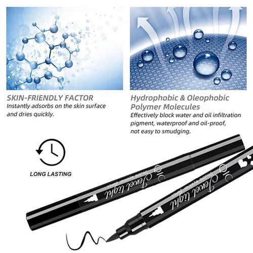 Vista 5 de Sello de delineador líquido negro Go Ho, sello de maquillaje en forma de corazón, regalos en forma de corazón, lápiz delineador impermeable de doble