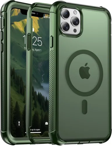 Vista 55 de jaroco - Funda magnética compatible con MagSafe para iPhone 11 de 6.1 pulgadas; protección de grado militar contra caídas, de doble capa, Blanco