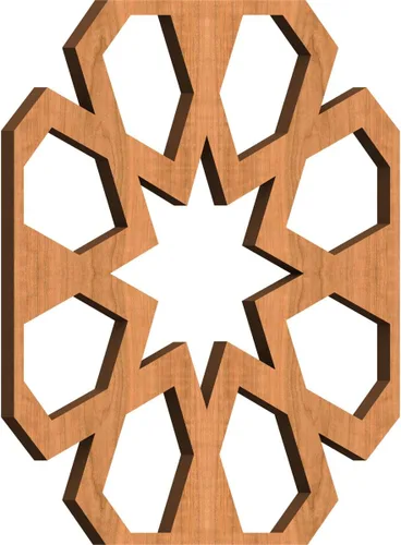 Vista 30 de 23 3/8"W x 23 3/8"H x 1/4"T Large Jackson Decorative Fretwork Wood Wall Panels, Cherry