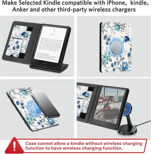 Vista 311 de CoBak Funda inteligente para Kindle Paperwhite de 6.8" de 11ª generación 2021 con función de encendido automático, ligera, delgada, de piel **Salvia