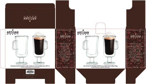 Vista 2 de Godinger Taza de café, taza de té, taza de chocolate caliente, tazas aisladas de doble pared para beber, juego de 2