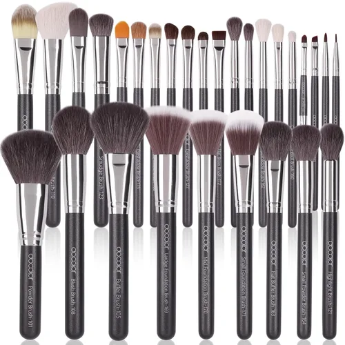 docolor Professional 29Pcs Makeup Brush Set, Premium Goat Hair & Synthetic Fiber Blending Brushes for Foundation Powder Blush Concealer Eyeshadow
