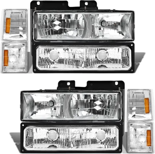 Vista 15 de 2007-2014 Conjunto de faros para 07-13 GMC Sierra 1500, 07-14 GMC Sierra 2500/3500 Faro delantero de carcasa cromada de reemplazo