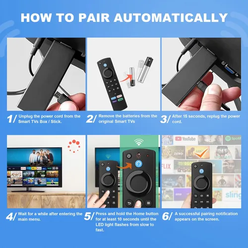 Vista 5 de Control remoto de voz de repuesto 3 generación AMZ Stick Remote L5B83G compatible con Fire AMZ Smart TV Stick 23 generación, Smart TV Cube 1