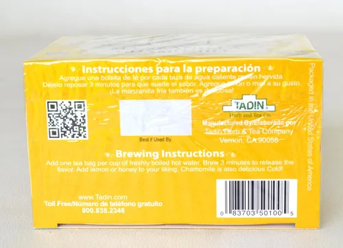 Vista 3 de Tadin Té de Manzanilla - Te de Manzanilla - Mejora la Digestión - 24 Bolsas 3 Paquetes
